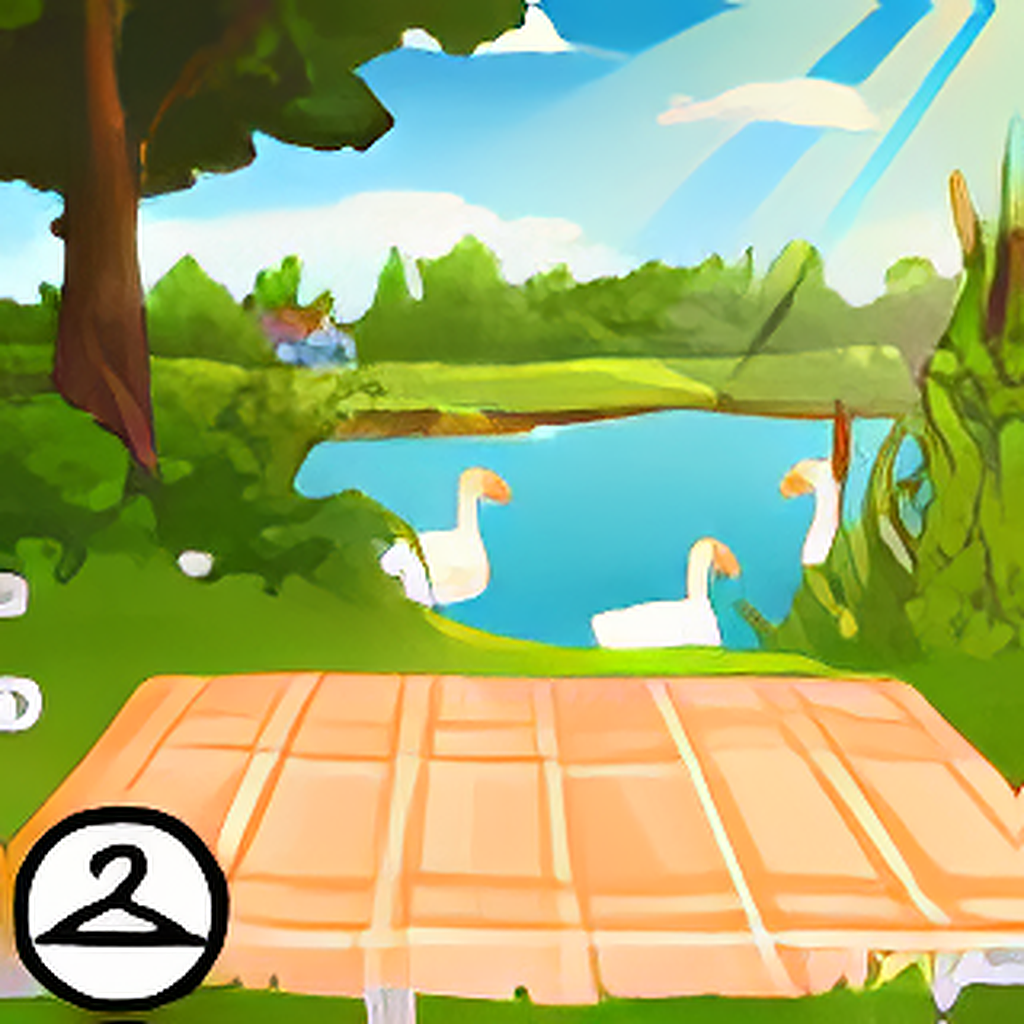 Picnic by the Pond Background