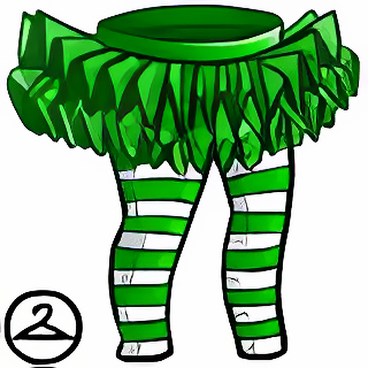 Green and White Striped Tutu with Tights