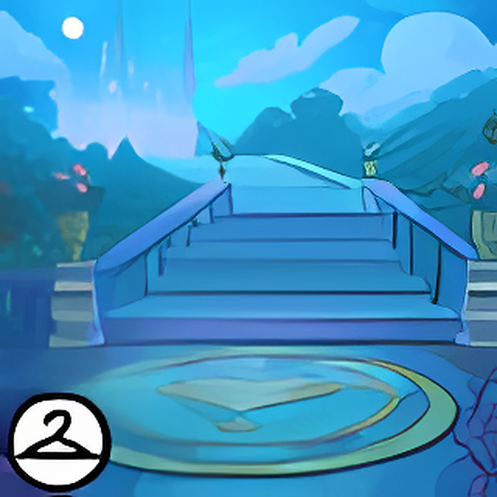Midnight Castle Staircase Background