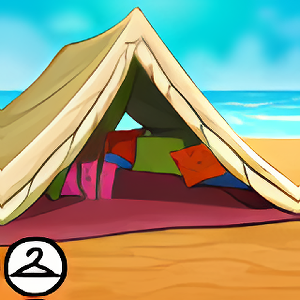 Camping on the Beach Background