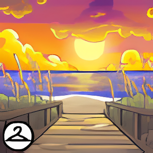 Sunset Beach Boardwalk Background