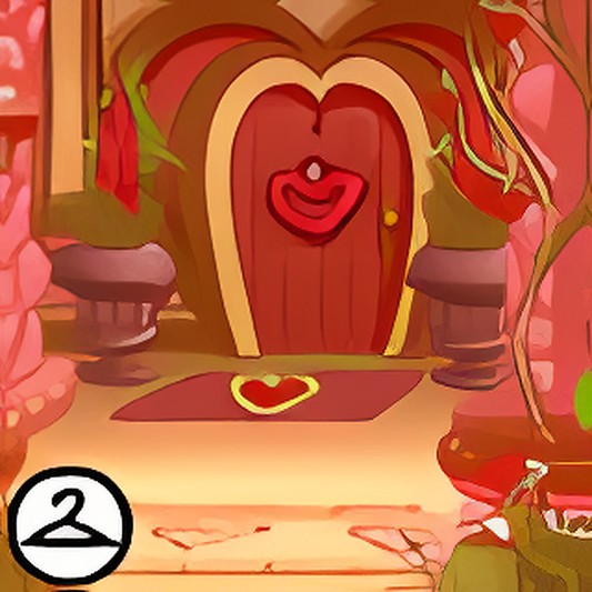 Dyeworks Red: Enchanting Hearts Front Porch Background