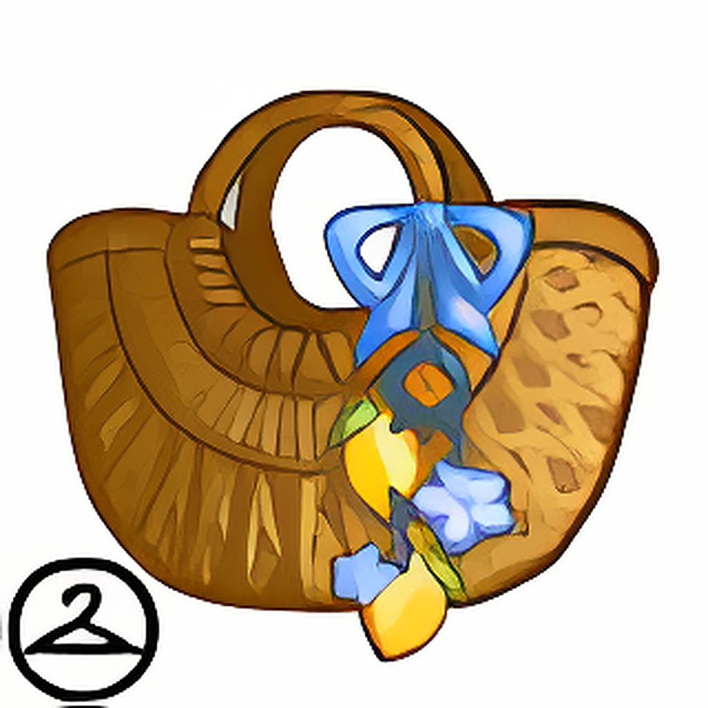Wicker Purse with Lemon Charms Handheld