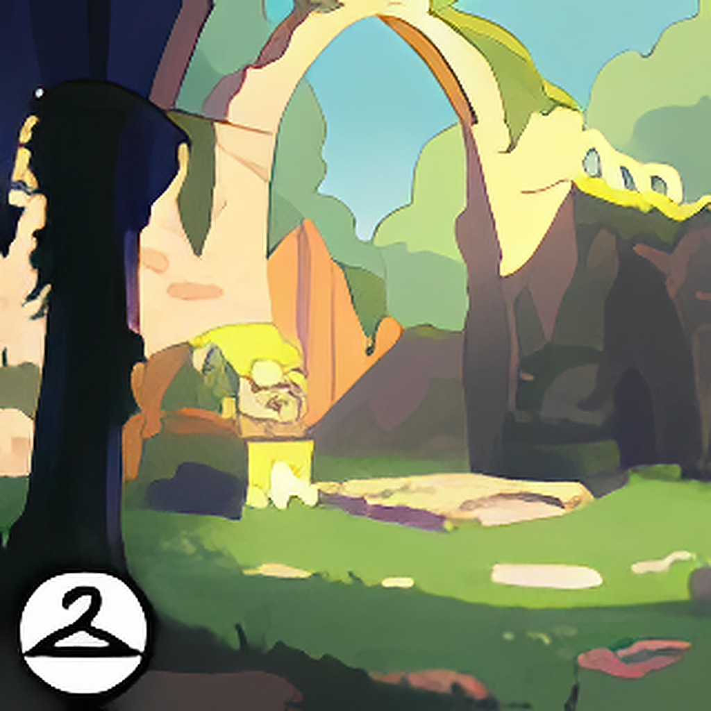 MME33-B: Castle Ruins Forest Background