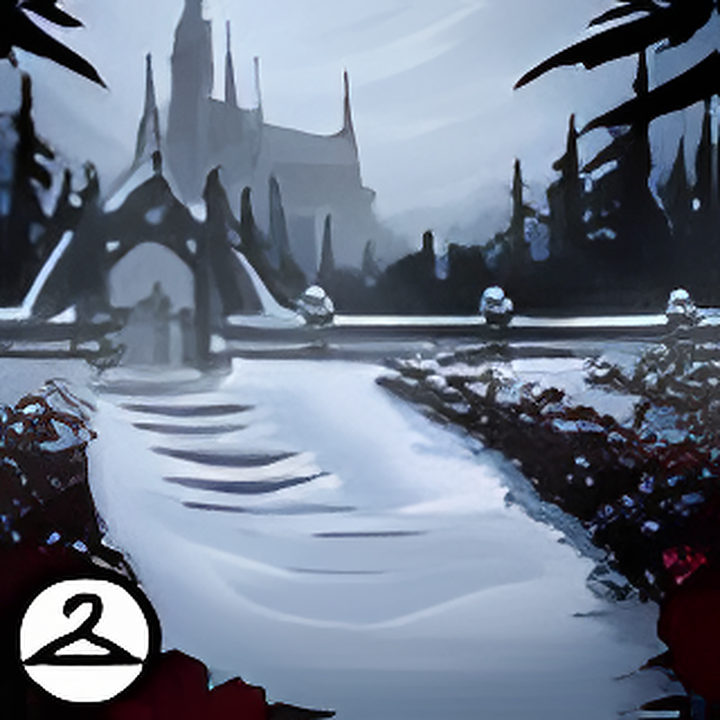 Rose Garden of A Gothic Castle Background