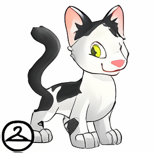Fluffy Black and White Kougra Outfit